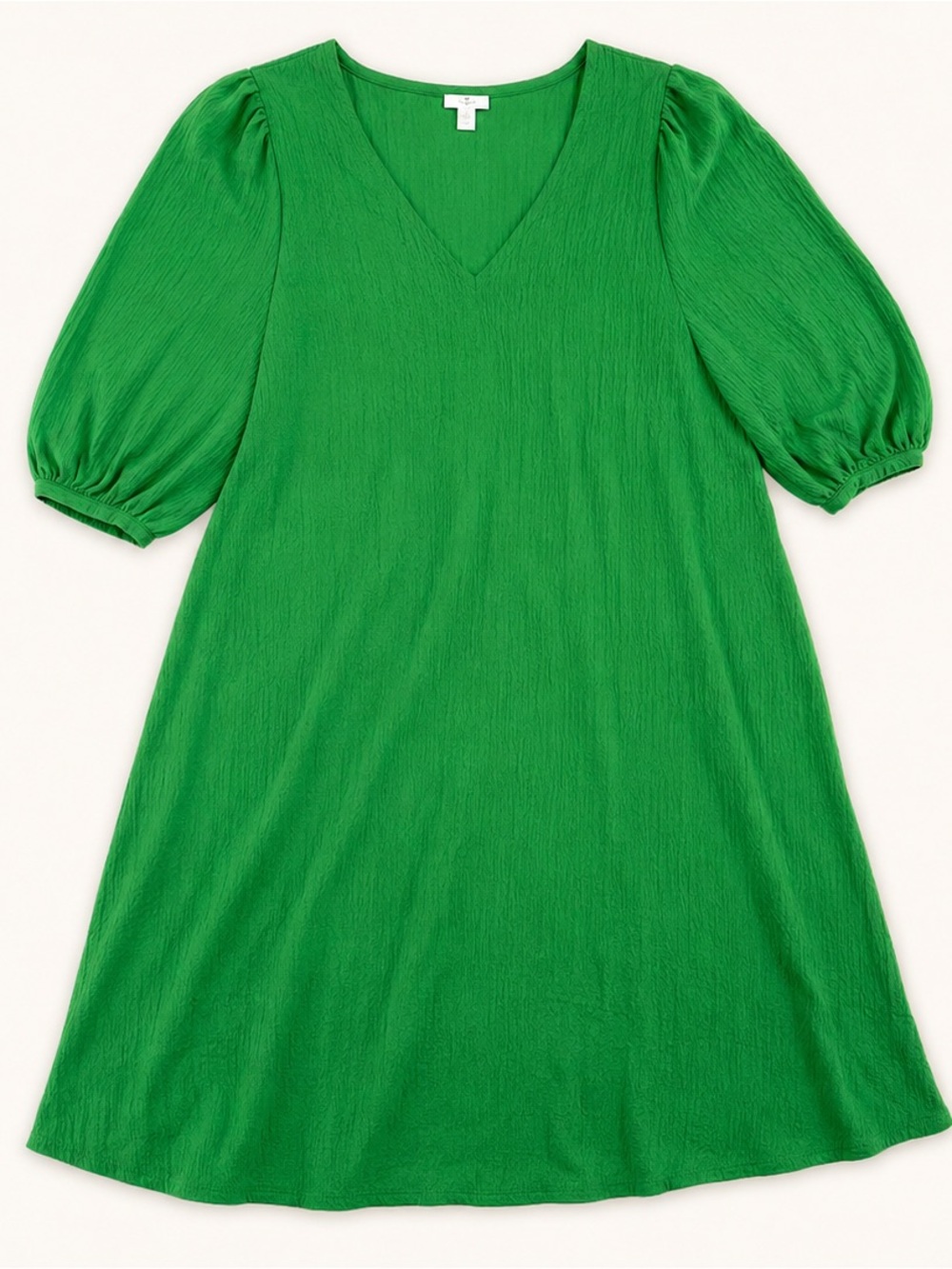 Cato 22/24W Kelly Green Puff Sleeve Dress Plus Size